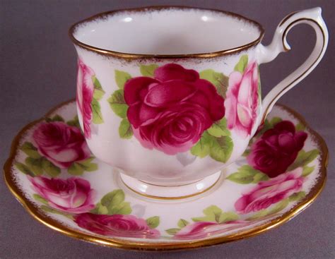 Royal Albert Old English Rose Bone China Teacup And Saucer Brushed