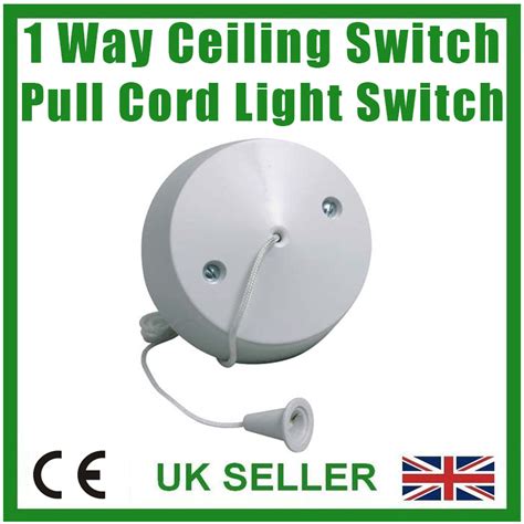 1 Way Ceiling Switch Pull Cord Light Switch Bathroom 6 Amp Ebay