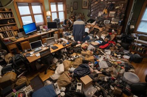Premium Ai Image A Cluttered Room With A Lot Of Clutter On The Floor