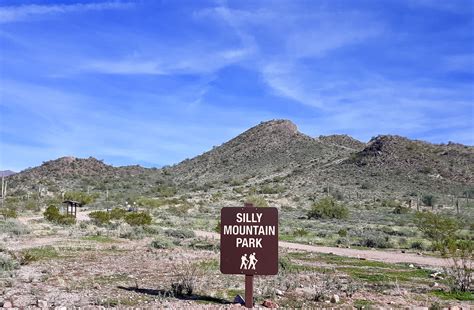 Silly Mountain Trailhead In Apache Junction With Trails Named Huff And