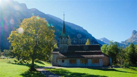 Kandersteg Mountain Chapel In Switzerland Stock Photo Image Of Green