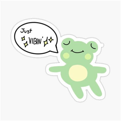 Cute Frog Vibing Sticker By Ikuinen Redbubble