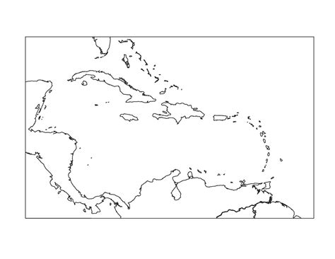 Blank Caribbean Islands Map