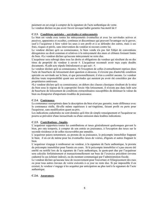 Compromis De Vente Dun Bien Immobilier Belgique DOC PDF Page 5