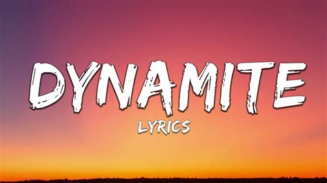 Dynamite Lyrics Youtube