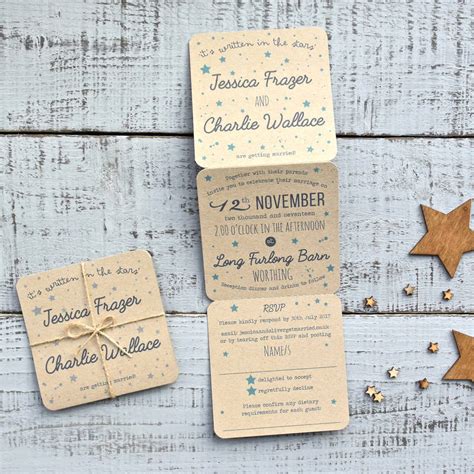 Star Tri Folded Recycled Wedding Invitation By Paper And Inc
