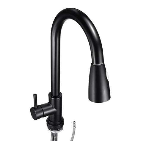 Kitchen Faucet With Pull Down Sprayer Black High Arc Single Handle