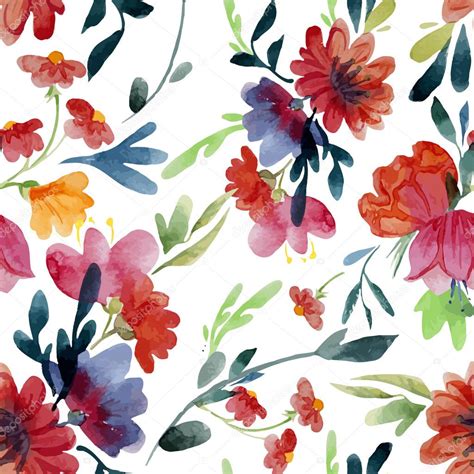 Pink Watercolor Flowers Wallpaper