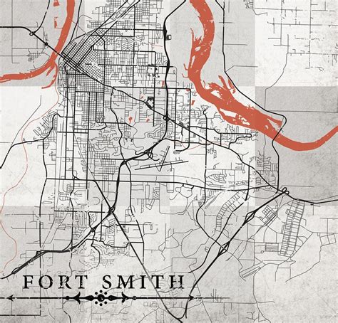 Fort Smith Ar Canvas Print Arkansas Vintage Map Fort Smith Ar Etsy