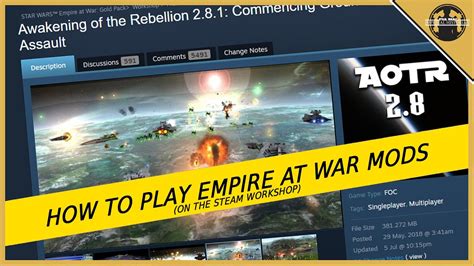 How To Play Star Wars Empire At War Mods From The Steam Workshop Youtube