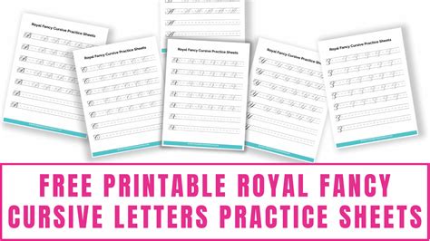 Free Royal Fancy Cursive Letters Practice Sheets Freebie Finding Mom