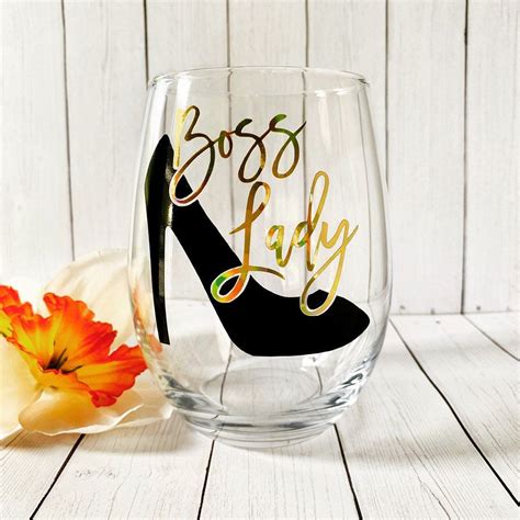 Should you get something practical or something personal? Boss Lady Stemless Wine Glass, Boss's Day Gift, Christmas ...