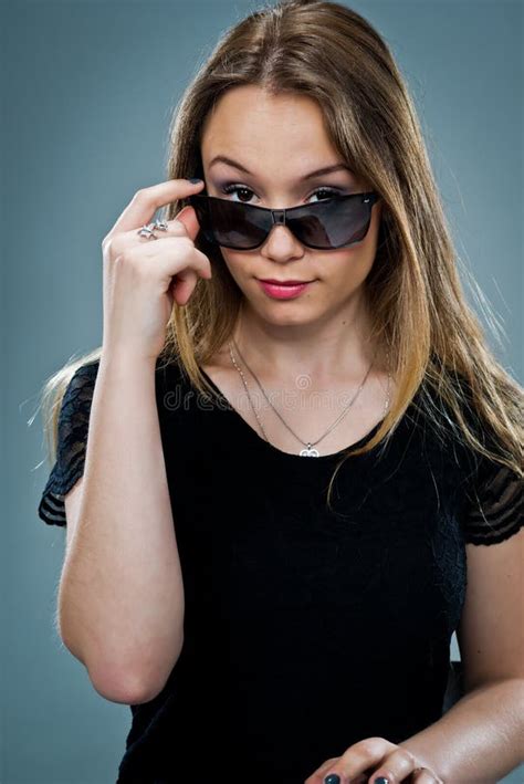 Beautiful Young Woman With Sunglasses Stock Image Image Of Fashion
