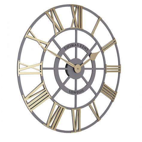 Thomas Kent Evening Star Skeleton Wall Clock Brass 24 Black By