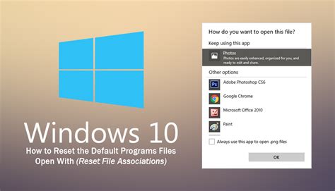 How To Reset The Default Programs Files Open With On