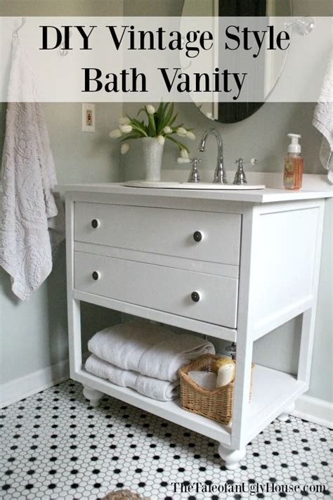 The design is fairly simple, just a box that will house three large drawers. DIY Vintage style bathroom vanity. Free building plans ...
