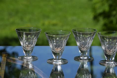 Vintage Crystal Wine Cordial Glasses Set Of 4 Crystal Liquor Port Wine Cordials 5 Oz After