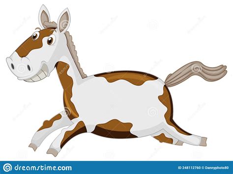 Running Horse Cartoon On White Background Stock Vector Illustration
