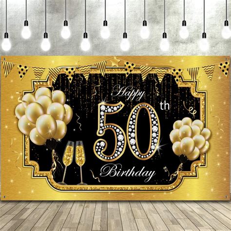 Birthday Party Decoration 50th Birthday Decoration Happy Etsy