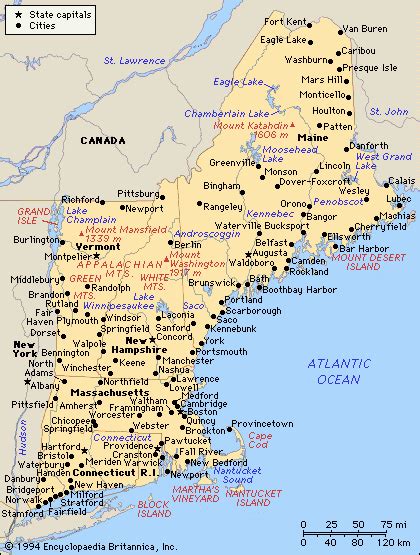 Printable Map Of New England Printable Map Of The United States