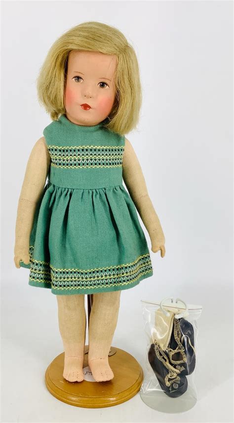 Lot Kathe Kruse Girl 18 Doll With Plastic Swivel Head Molded And