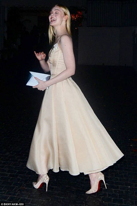 elle fanning stuns at the wme nominees golden globes after party daily mail online
