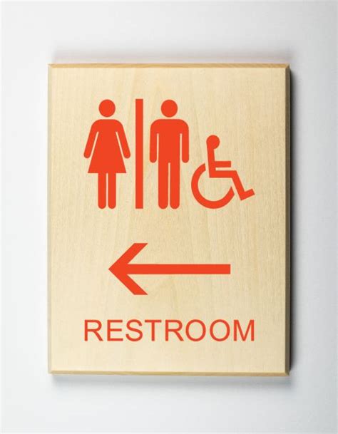 Ada Restroom Signs With Arrow Direct To Left Or Right Restroom Sign