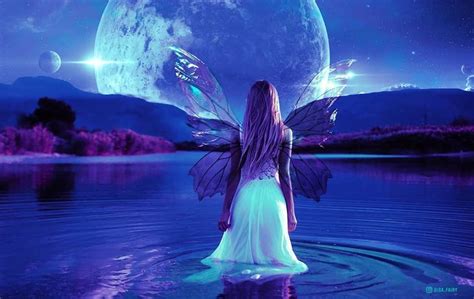 Crystal Eye Water Views Full Moon Magick Fairy Wings Artwork