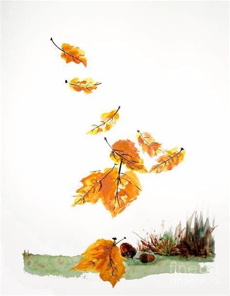 Falling Leaves Painting By Sibby S Fine Art America