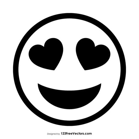 Smiling Face With Heart Eyes Emoji Outline Emoji Coloring Pages