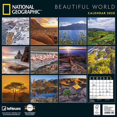 Kalendarz ścienny National Geographic Beautiful World Sklep Empikcom