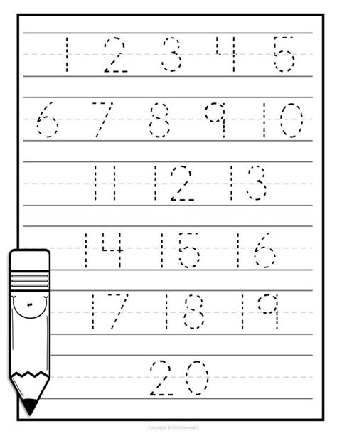 Printable Number Practice Sheets Activity Shelter Kindergarten Number