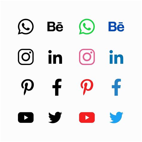 Simple Social Media Icon Set 830562 Vector Art At Vecteezy