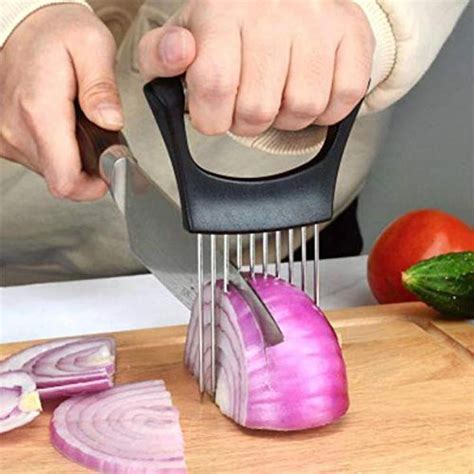 Stainless Steel Onion Holder For Slicing Vegetable Potato Cutter