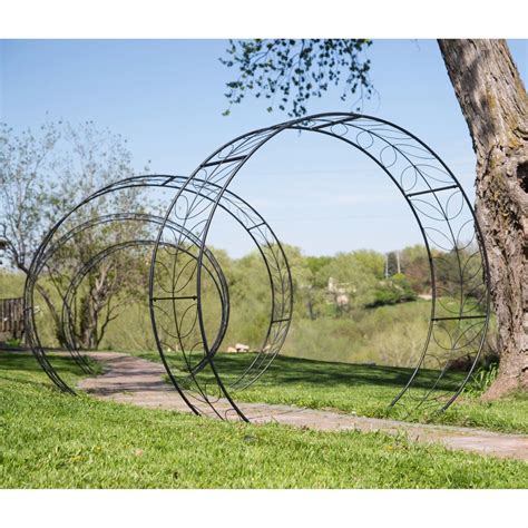 Plant supports can help to keep fruit or flowers off the ground to ensure they get the nutrients they need to grow and. Large Garden Arbor Metal Tunnel Patio Arch Wedding Circular | Pergola garden, Garden arbor ...