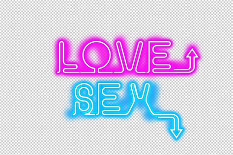 Love Or Sex Light Neon Pre Designed Photoshop Graphics ~ Creative Market