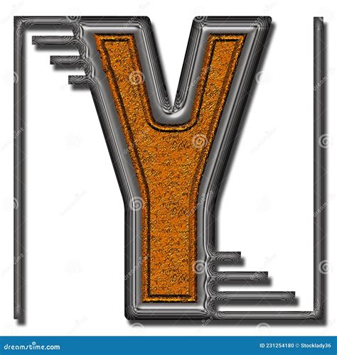 3d Render Of Double Metal Alphabet Letter Stock Illustration