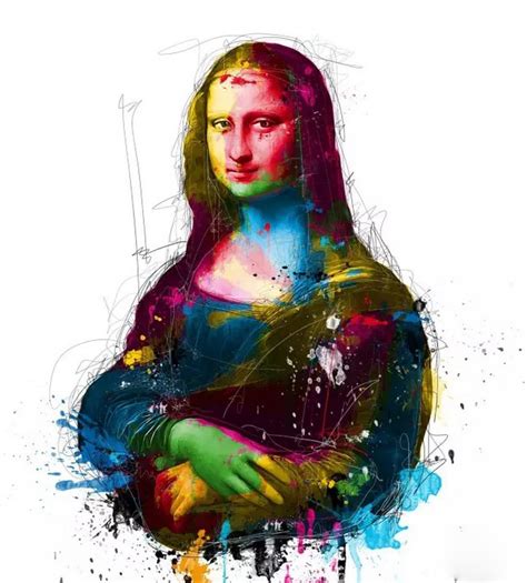 Abstract Painting Picture Graffiti Art Mona Lisa Portrait On Oil