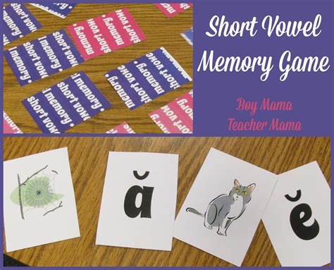 Teacher Mama Short Vowel Memory Game Boy Mama Teacher Mama