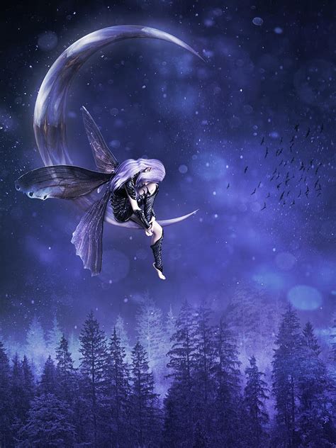 Moon Fairy Digital Art By Mihaela Pater Pixels