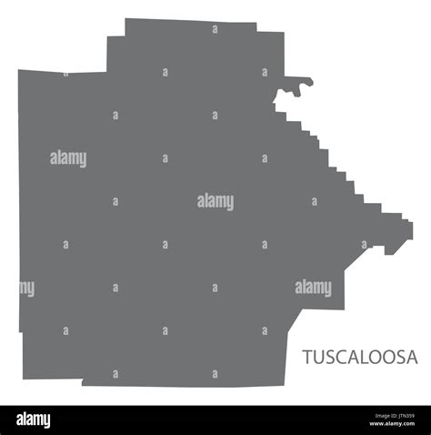 Tuscaloosa County Map Of Alabama Usa Grey Illustration Silhouette Stock