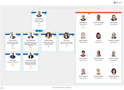 Microsofts Organizational Structure Interactive Chart Organimi