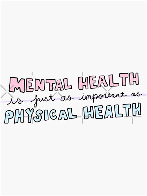 Mental Health Is Important Sticker For Sale By Crystaldraws Redbubble