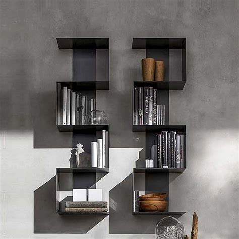 Modern Metal Bookshelf Wall Unit Viper By Santa Lucia In 2020 Wall