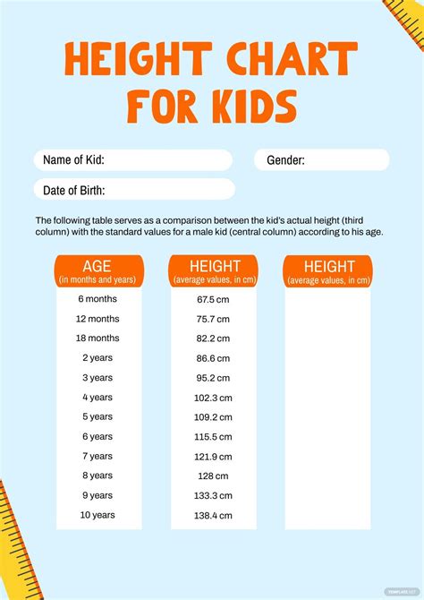 Height Chart For Kids In Illustrator Pdf Download