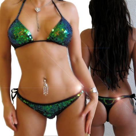 Cordon De Bikini Paillettes Glamour Brésil Sexy Chaud Bikinis String Vacances Plage Rio Ebay