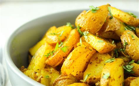 Crispy Turmeric Curried Roasted Potatoes Almost Vegan