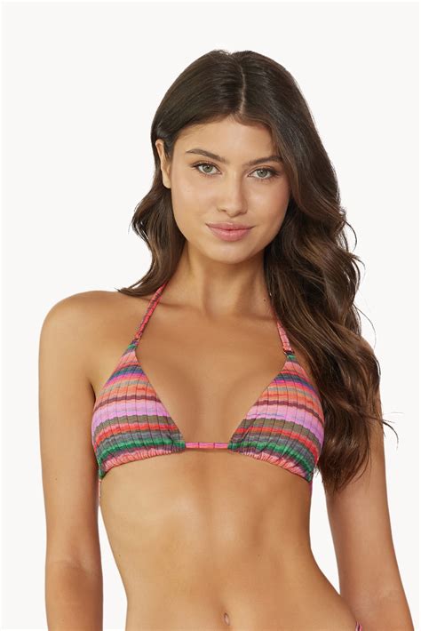 Pilyq Swim Jetty Stripe Triangle Bikini Top