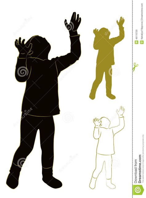 Silhouette Of A Child Stock Vector Illustration Of Looking 46110720