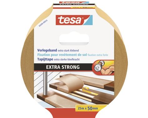 tesa® doppelseitigs verlegeband extra stark klebend 50 mm x 25 m kaufen bei hornbach ch